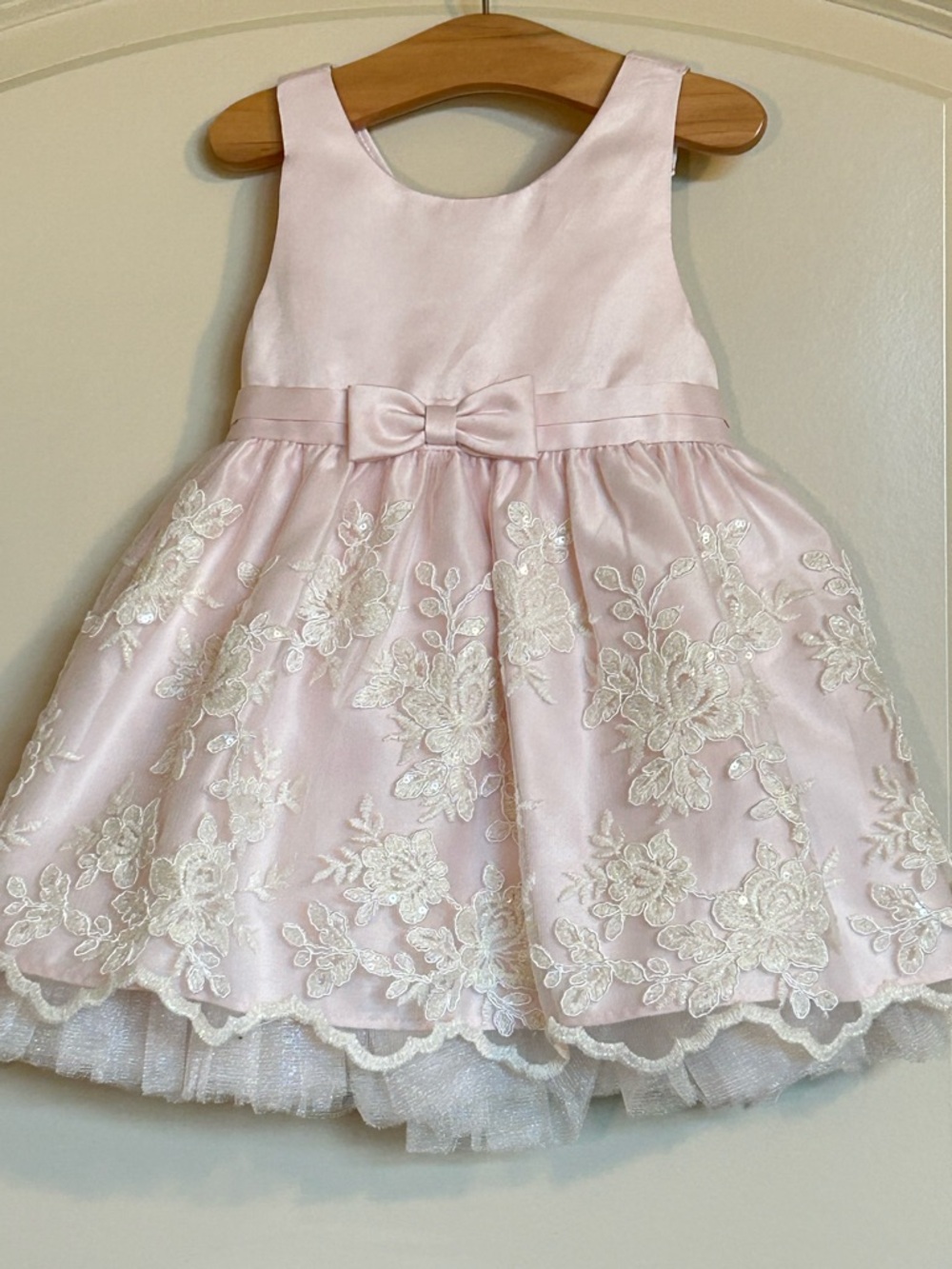 6-12M American Princess Lace Party Dress with Bow
